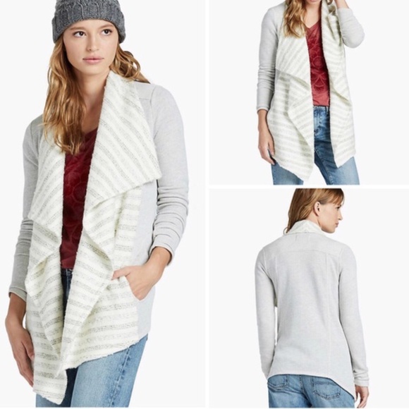 Lucky Brand Sweaters - LUCKY BRAND Mixed Media Open Cardigan Sweater M